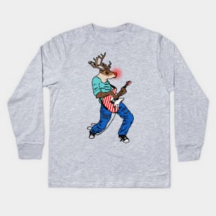 Reindeer Rock Kids Long Sleeve T-Shirt